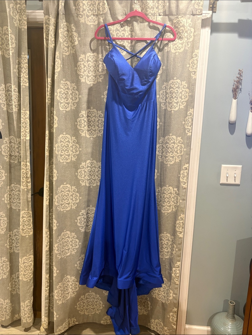 Nicole Bakti Royal Blue Strappy Prom Gown